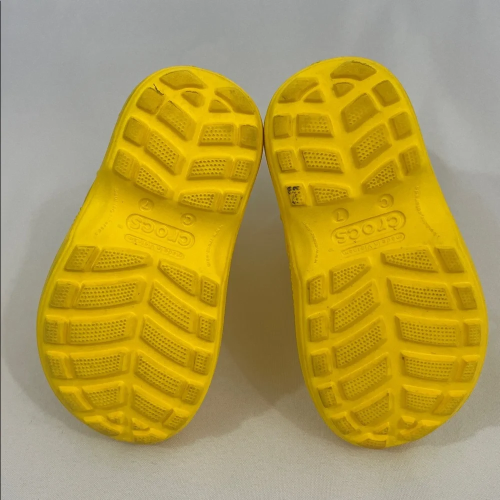 CROCS Toddler Handle It Rain Boots - size 7 - style 12803 Yellow